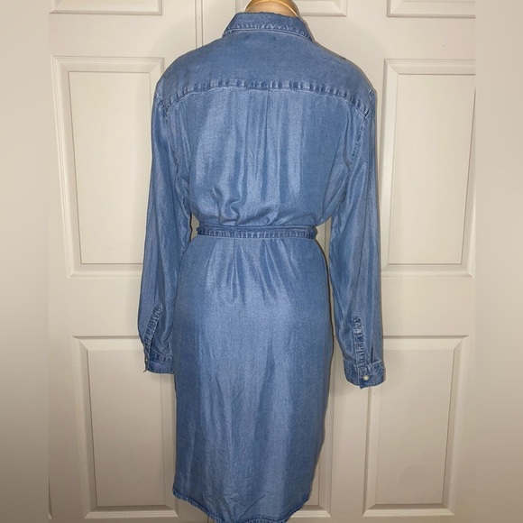 GAP Blue Denim Long Sleeve Jean Dress Size S Y2K Casual - Picture 6 of 7